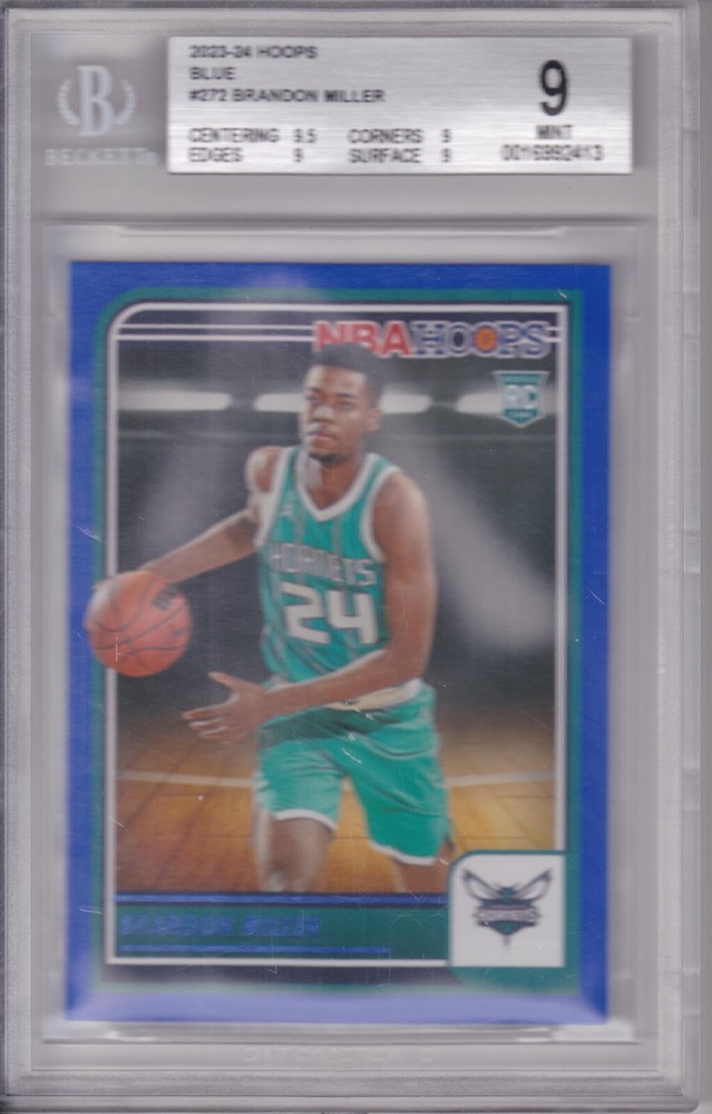 BRANDON MILLER 2023-24 HOOPS RC ROOKIE BLUE BGS 9