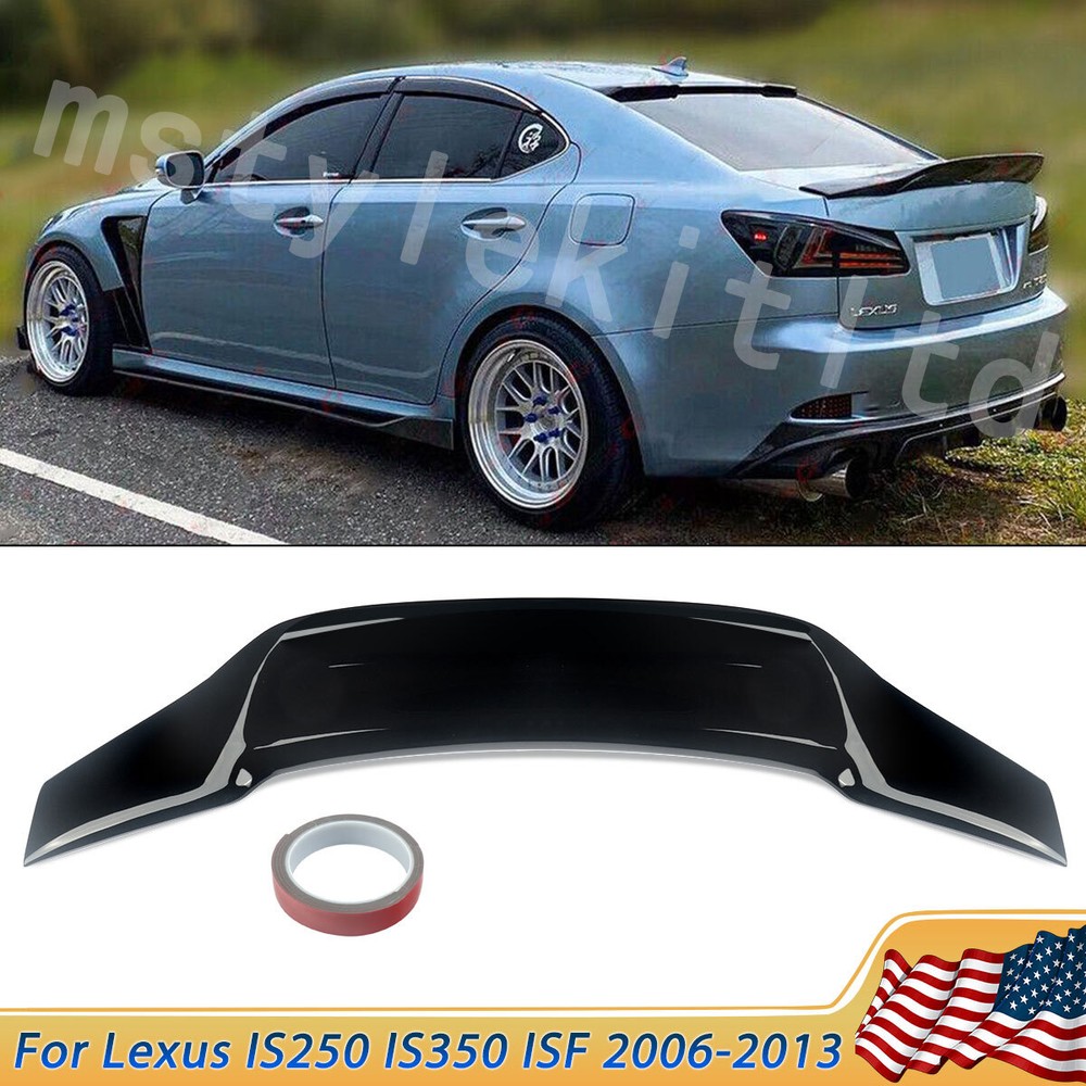 FOR LEXUS IS250 IS350 ISF 2006-2012 RT STYLE GLOSSY BLACK TRUNK SPOILER DUCKBILL