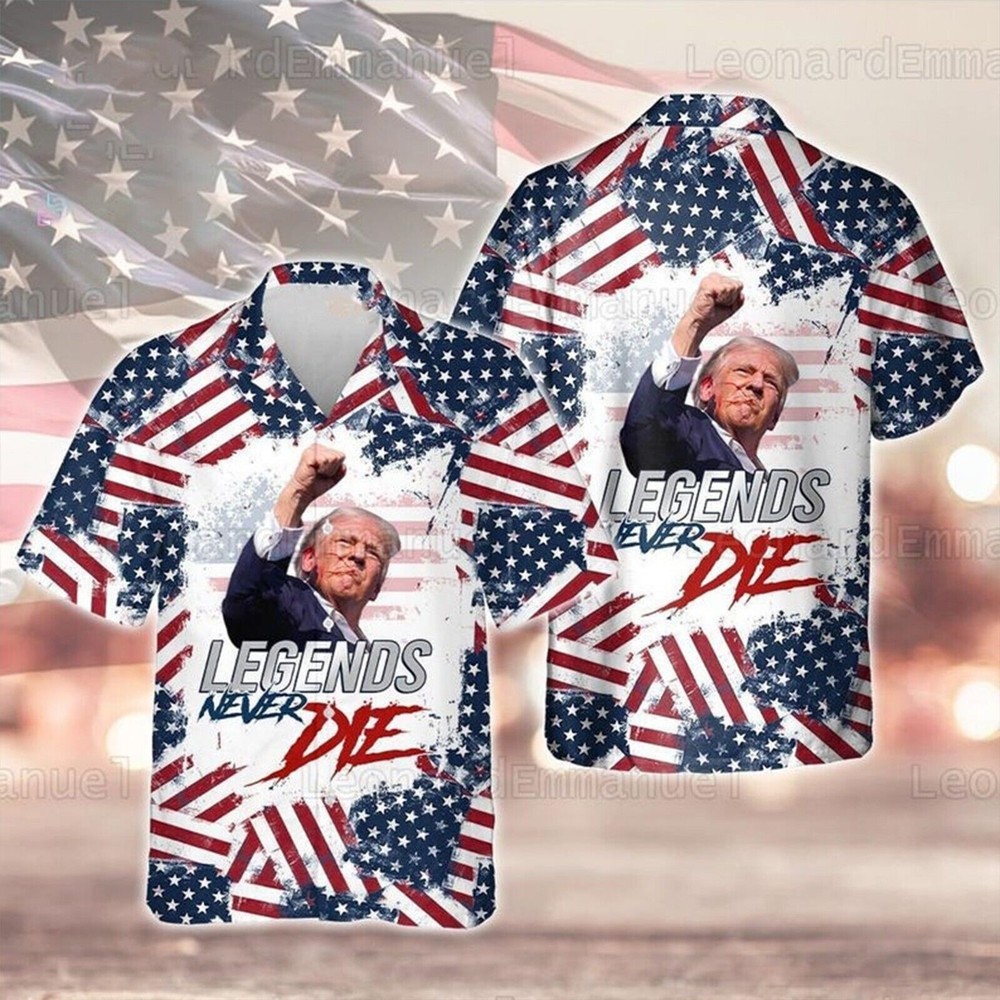 Donald Trump 3D Hawaiian Shirt Button Down Short Sleeve Available in Full Size Range from S to 5XL for Men's Casual and Summer Style