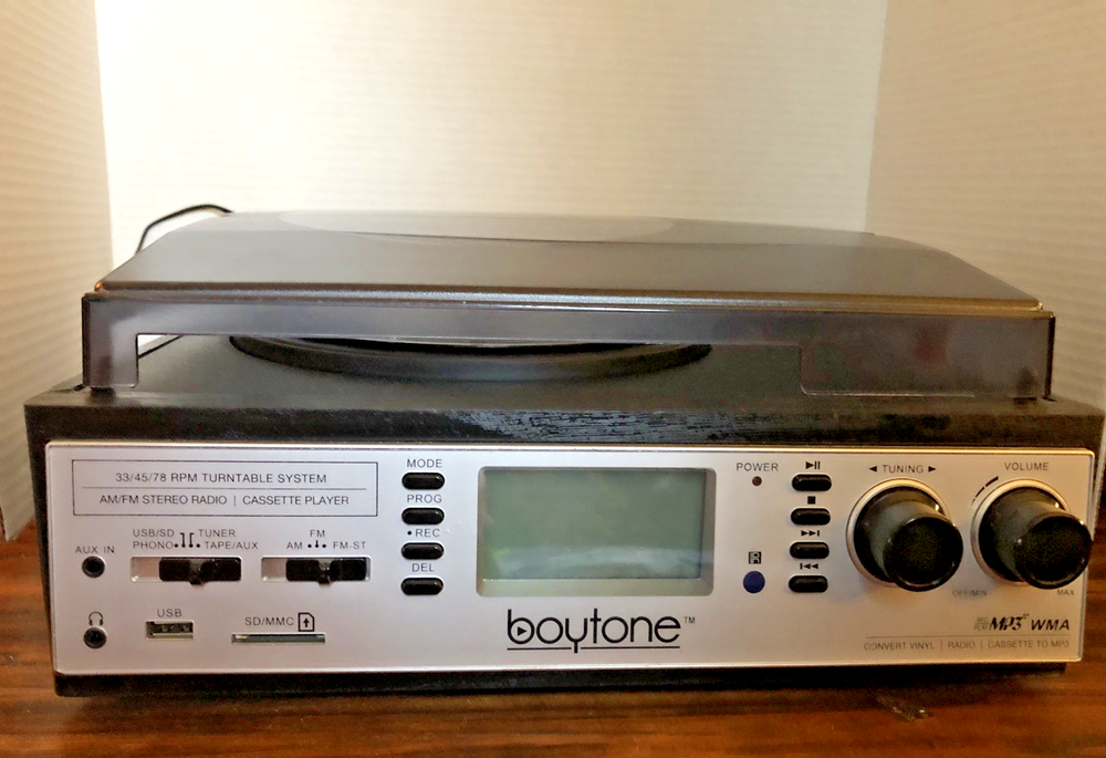 Vintage Boytone Turntable with Radio Cassette Player and MP3 Conversion