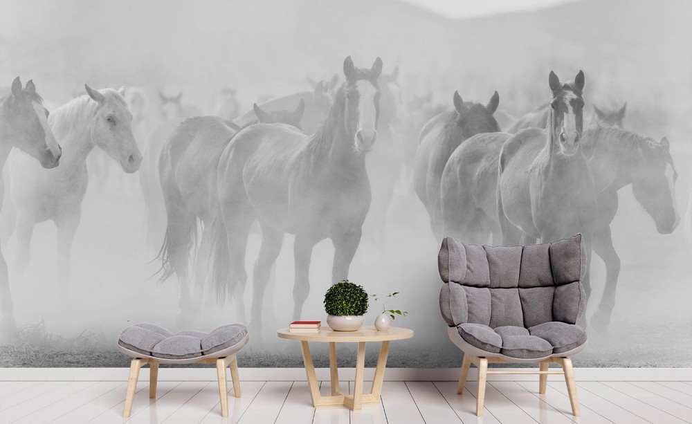 3D Horse Herd Landscape Wall Murals Wallpaper Murals Wall Sticker