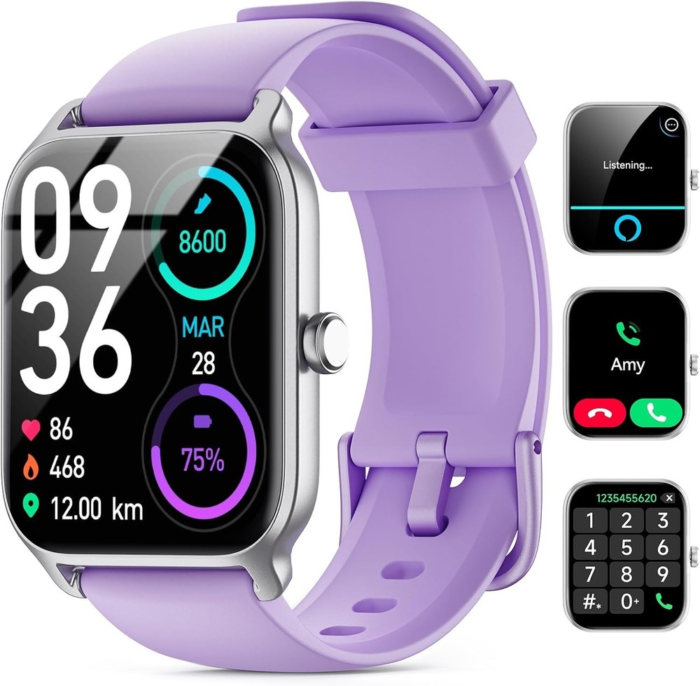 Pink Smart Watch for Women with Bluetooth Calls Fitness Tracker iOS Android Compatible