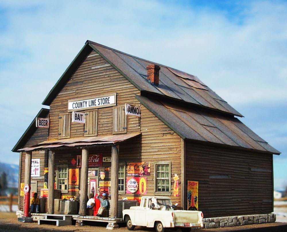 Downtown Deco HO Scale Building Kit County Line Store + 2nd Kit of Your Choice!