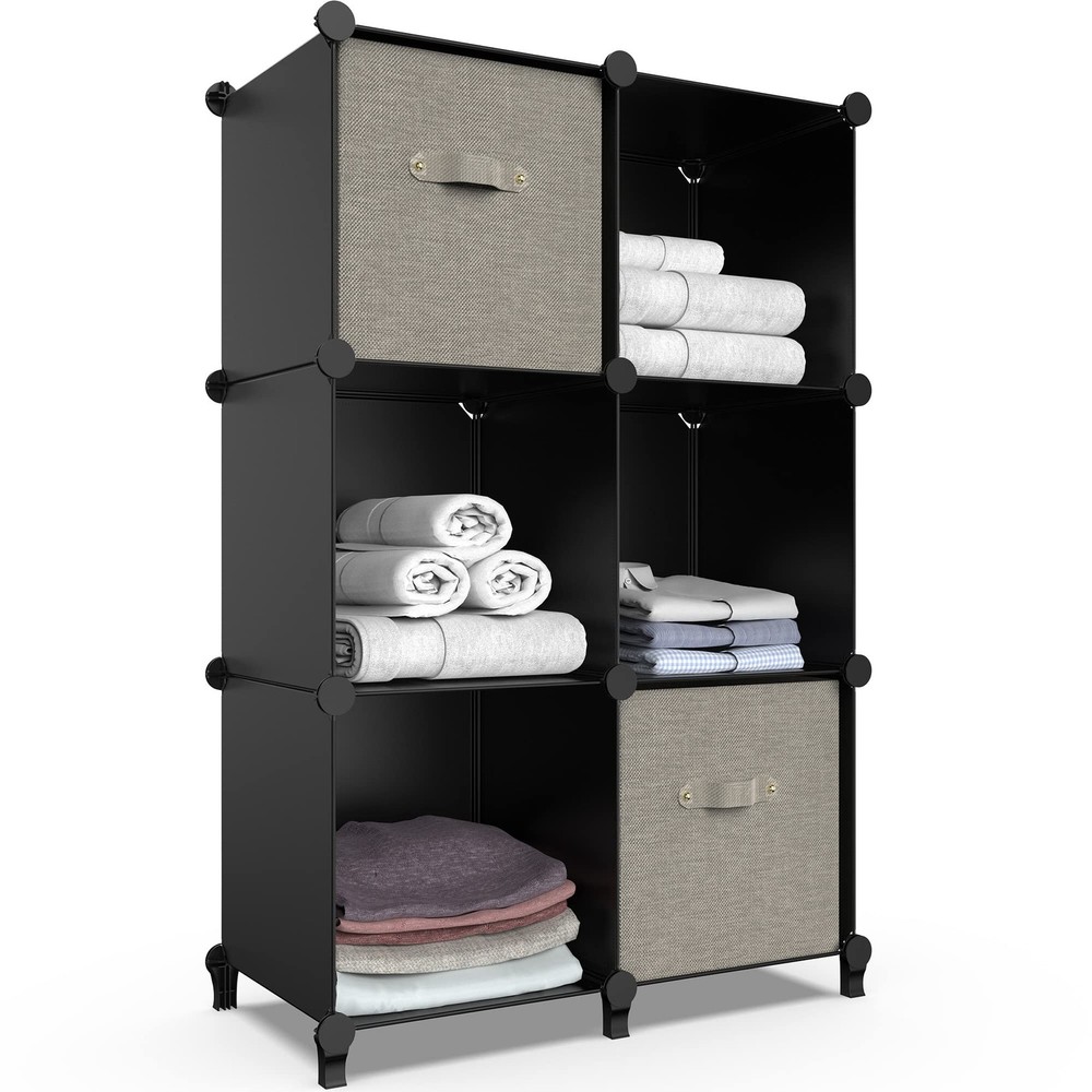 6-Cube Storage Organizer Shelf for Closet, Books, and Home Organization