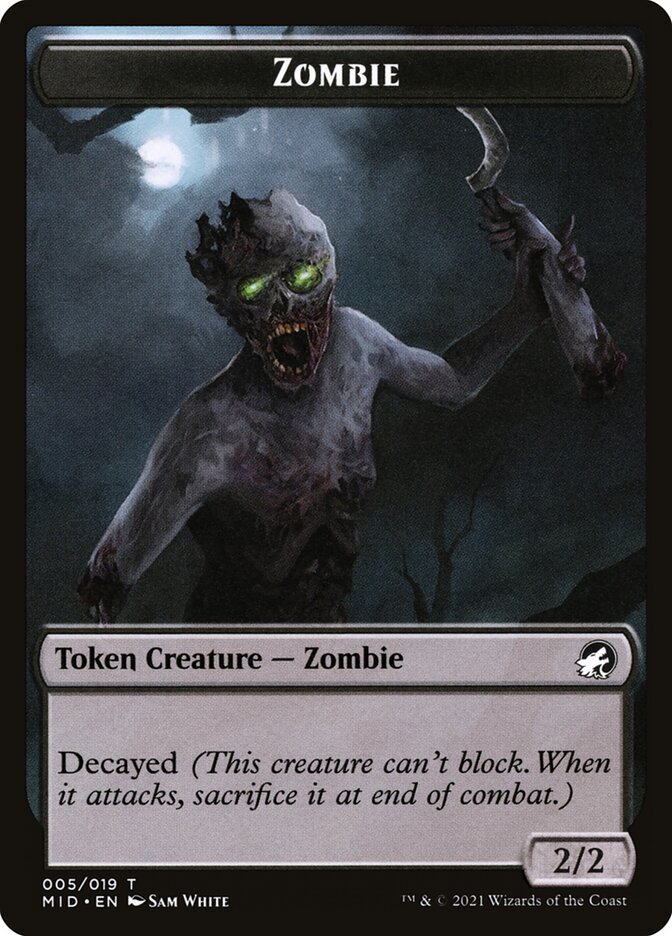 Zombie Token (005) Innistrad: Midnight Hunt MID MTG Magic