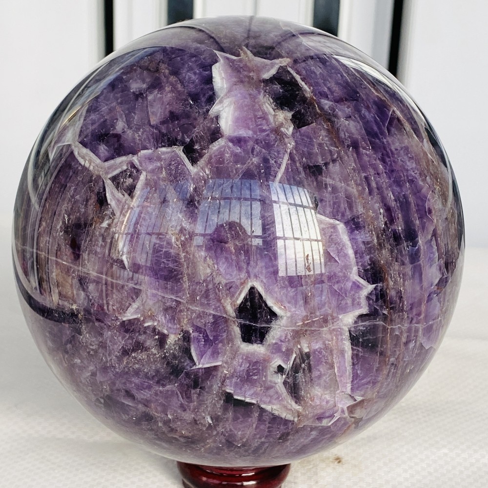 Natural Dream Amethyst Quartz Crystal Sphere Ball Healing 2520G