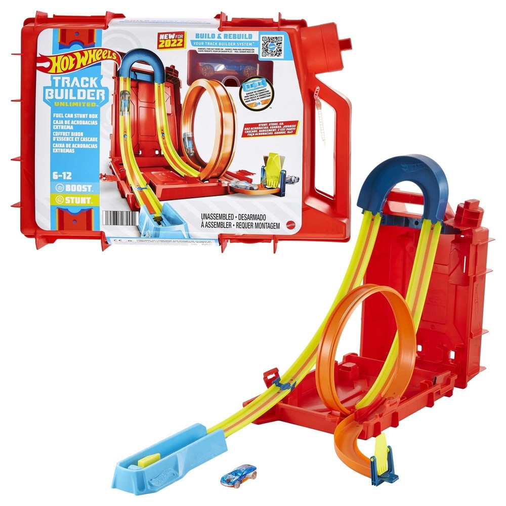 Toy Car Set, Track Builder Unlimited Playset Fuel Can Stunt Box, 14 Component...
