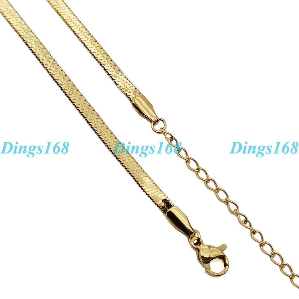 18K Gold Filled 3mm Flat Snake Choker Chain for Men and Women 16 Inch  