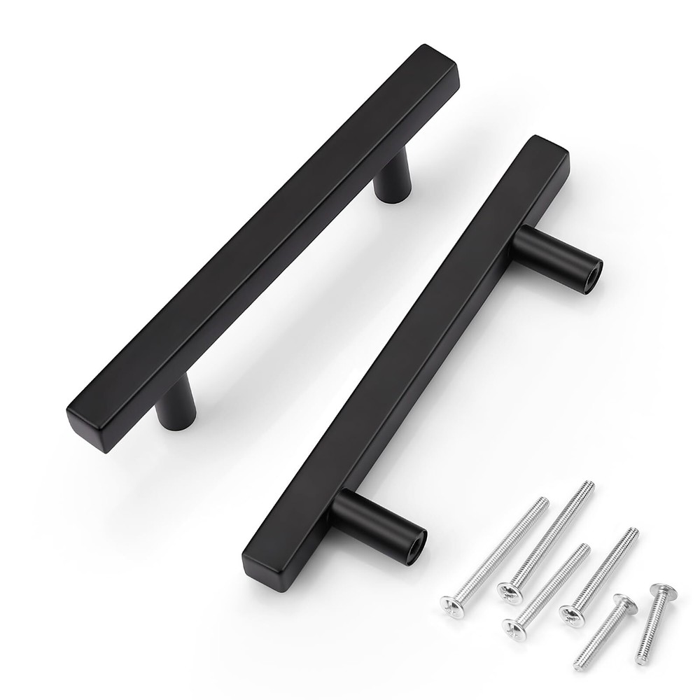 Black Kitchen Cabinet Pulls 10 Pack 3.5