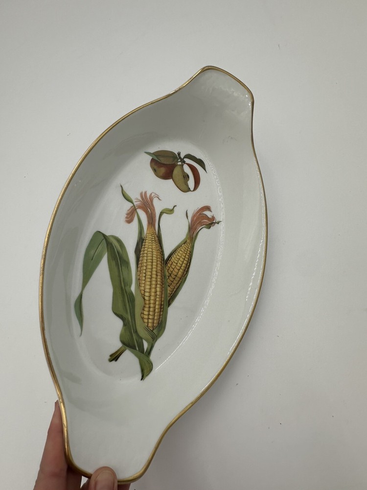 Royal Worcester Evesham Gold China Casserole Dish 1961 Fall Thanksgiving