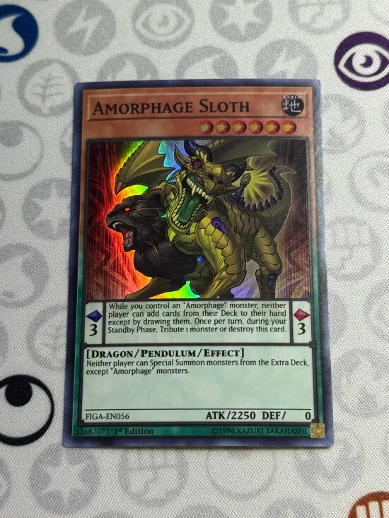 Amorphage Sloth FIGA-EN056 Super Rare NM Yugioh Card