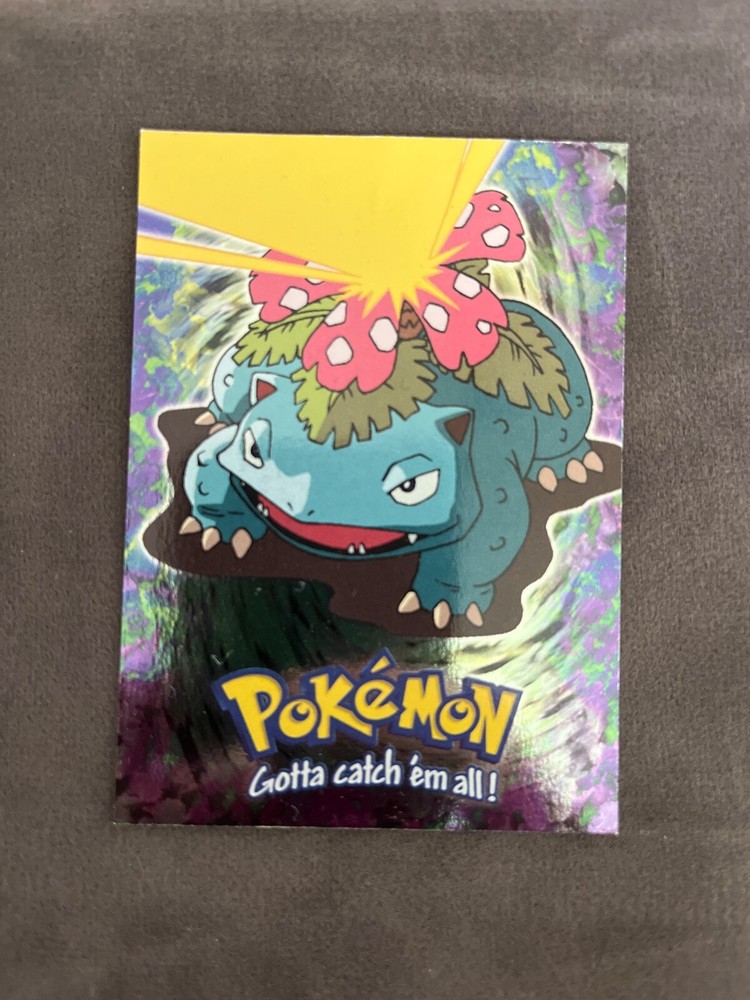 2000 Topps Pokemon Series 1 #03 Venusaur Die Cut Black Logo TCG LP Condition