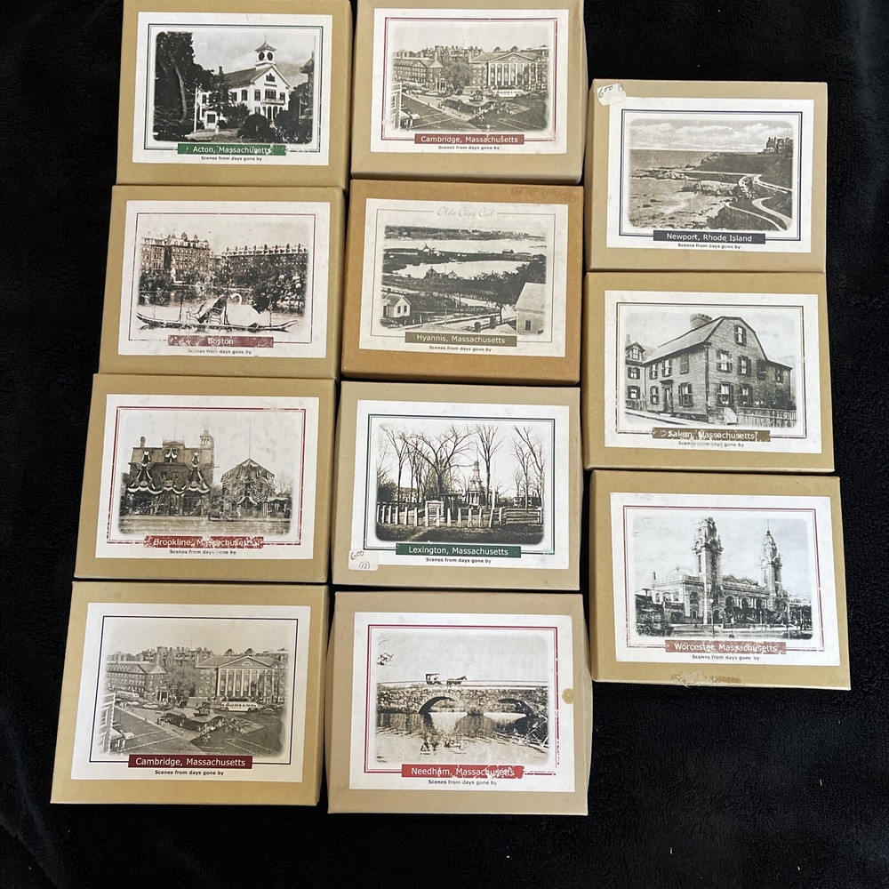 Lot (11) Vintage Blank Souvenir Cards Various Massachusetts City Landmarks!!