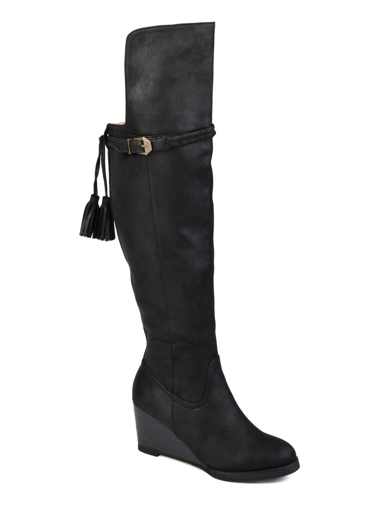 JOURNEE COLLECTION Womens Black Jezebel Almond Stiletto Riding Boot 6.5 M XWC