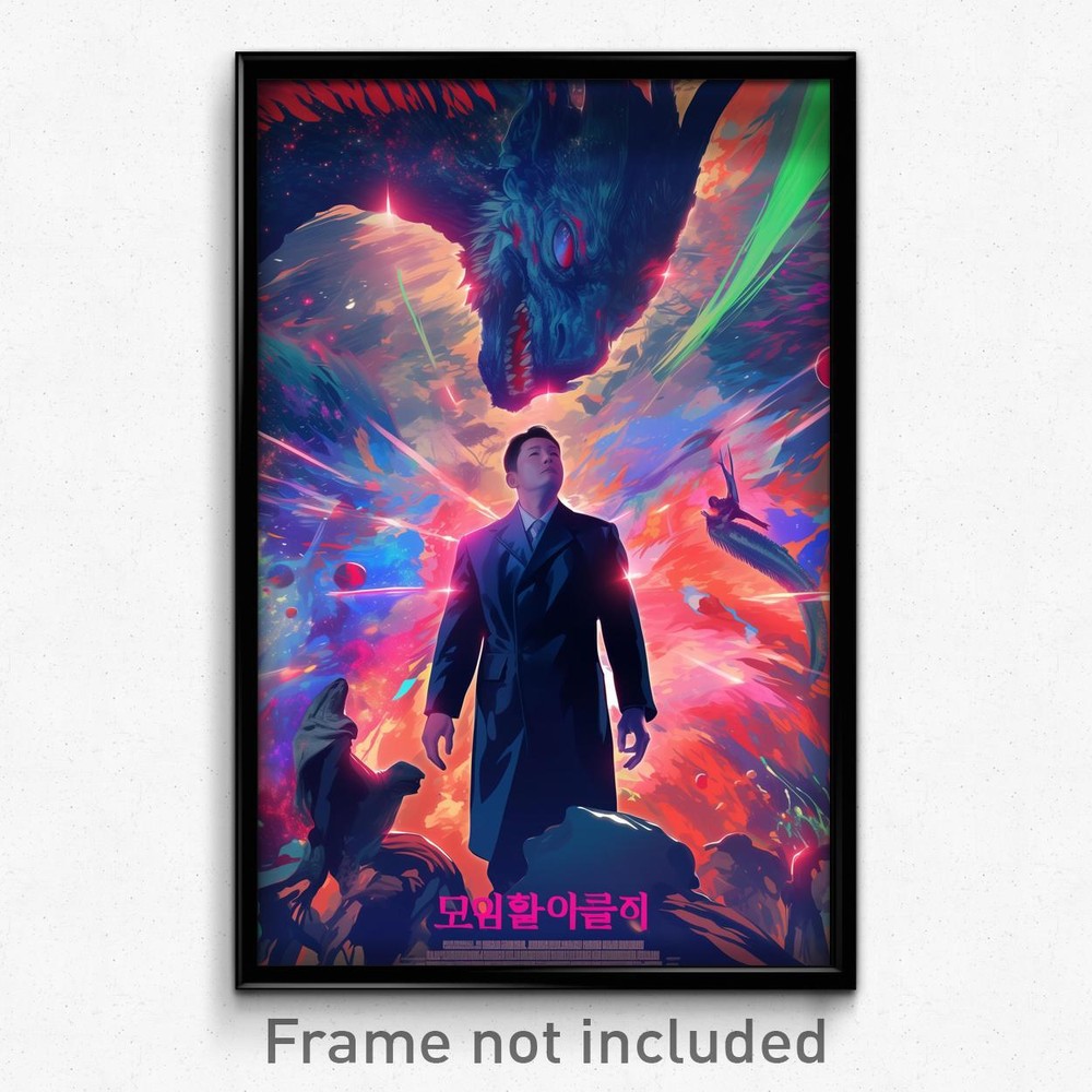 Retro Korean Psychedelic Art Film Print - Quirky Copse Movie Poster