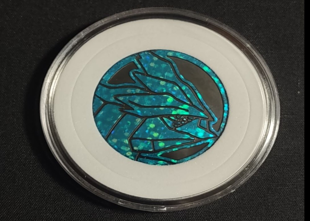 2012 Pokemon TCG Promo Kyurem Teal Speckle Holo Coin English Encased