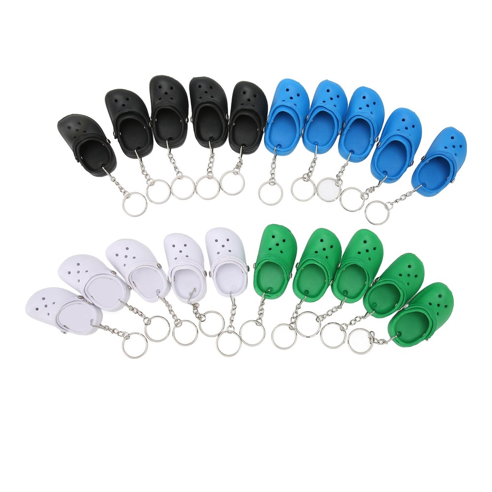 20PCS 3D MINI CROC SANDAL KEYRING SHOE KEYCHAIN CUTE COLORFUL SLIPPER KEY RI NIC