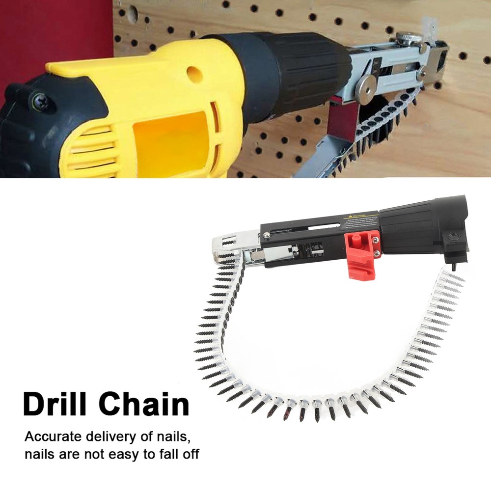 3pc Woodwork Nail Gun Adapter Electric Drill Chain Attachment Set OM7