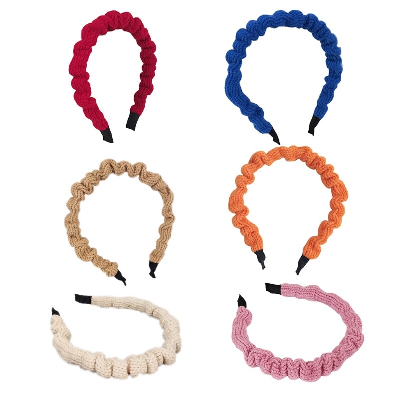 Fashion Knitted Pleated Elastic Non-Slip Narrow Headband