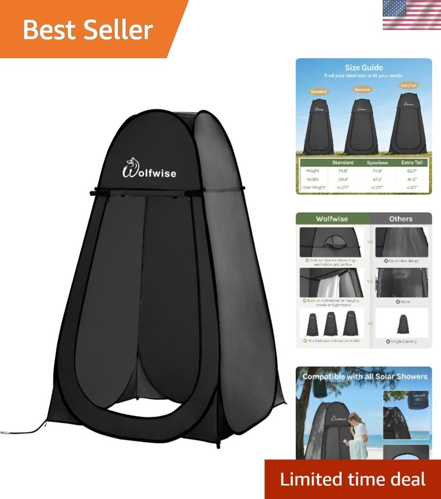 Pop Up Shower Tent with Ventilation, Portable Privacy Solution for Camping 40