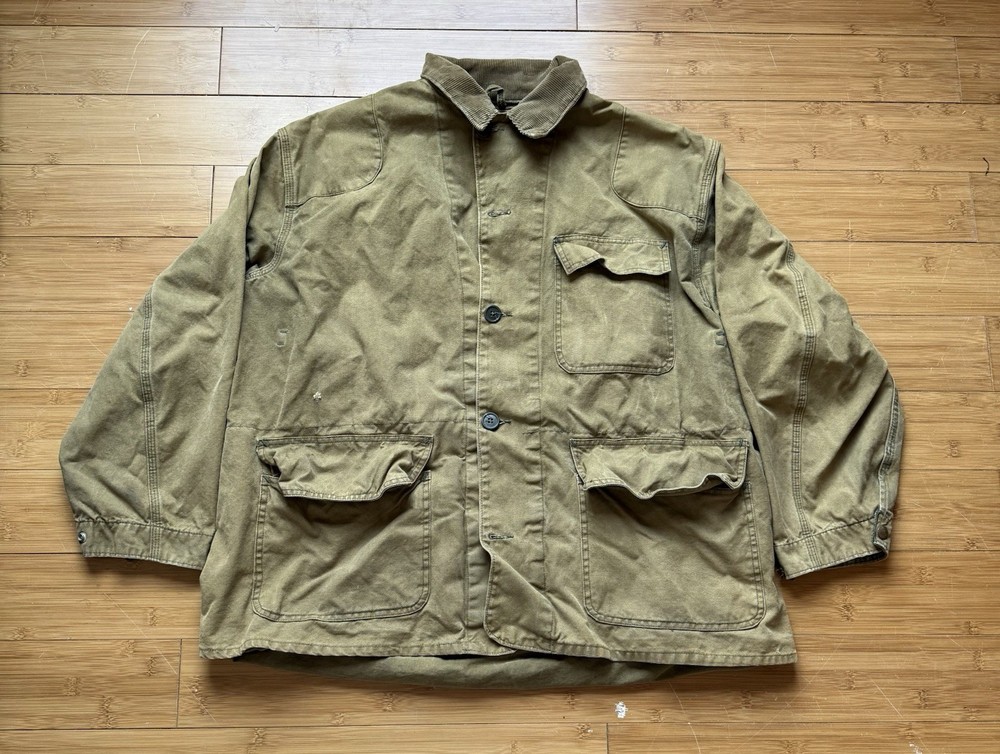 Vintage 1960s Carhartt Jacket Mens XL Army Green Super Dux Thrashed Distressed