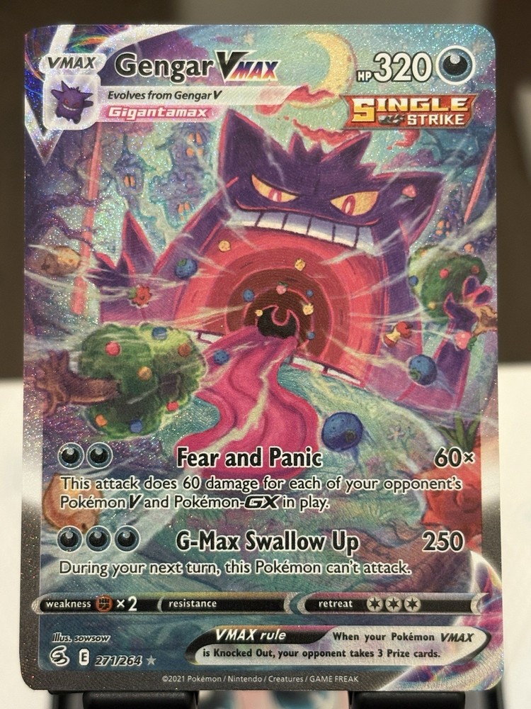Pokemon Gengar VMAX 271/264 Alt Art Fusion Strike 2021 TCG