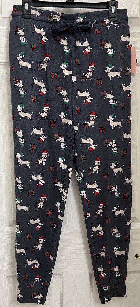Women’s Jaclyn Intimates Christmas Dachshund Pajama Pants, Size L. NWT.