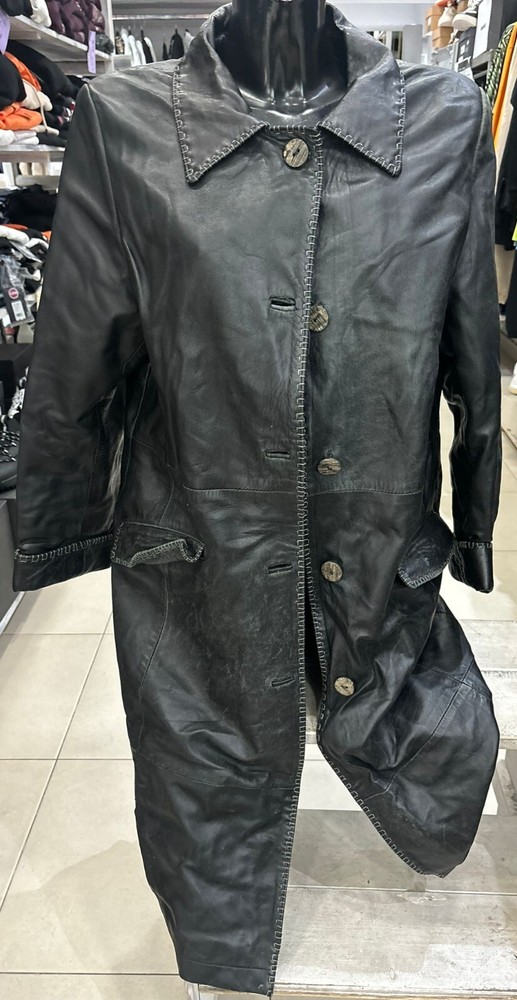Generic Jacket Genuine Leather Used Woman Size 46 Black LLD61