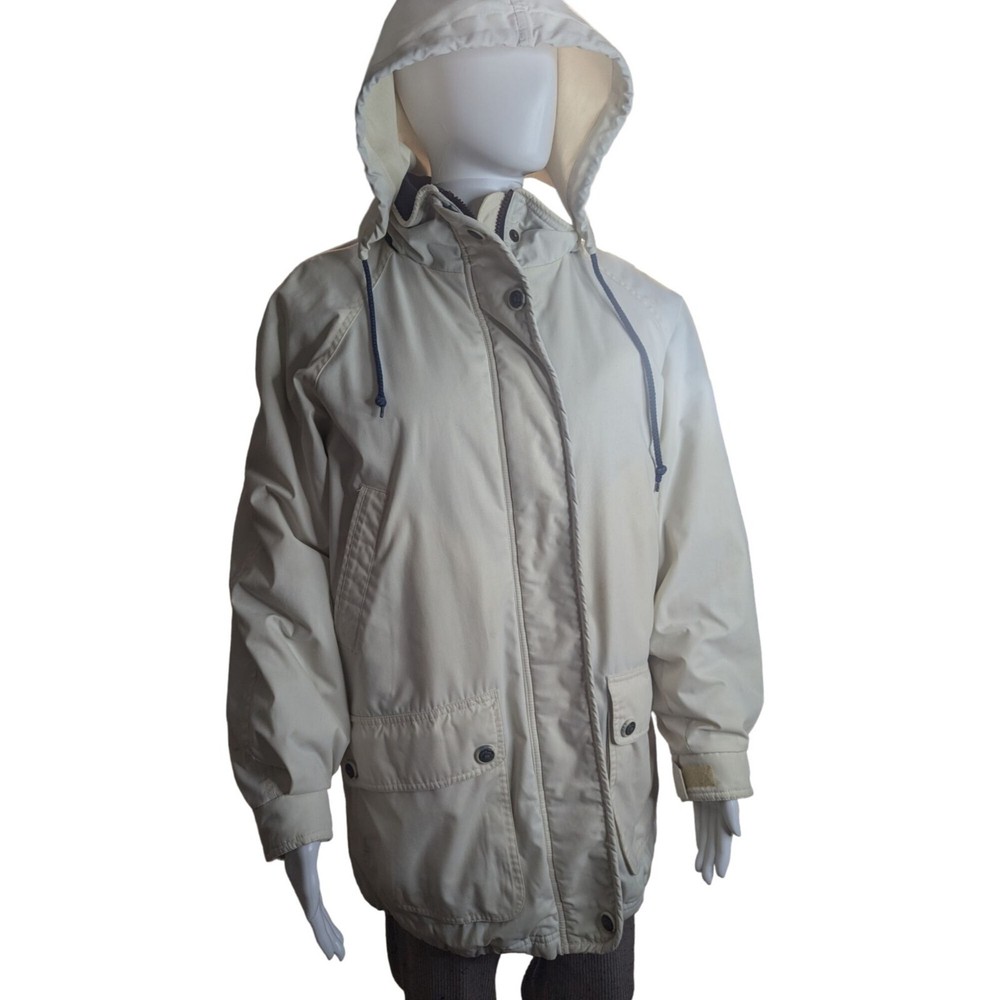 Pacific Trail Womens Large Hooded Fleece Lined Jacket with Cargo Pockets in Tan