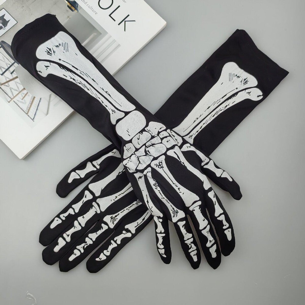 Glow Gloves Party Unisex Fabric Multicolor Modern Solid Skeleton Elasticity