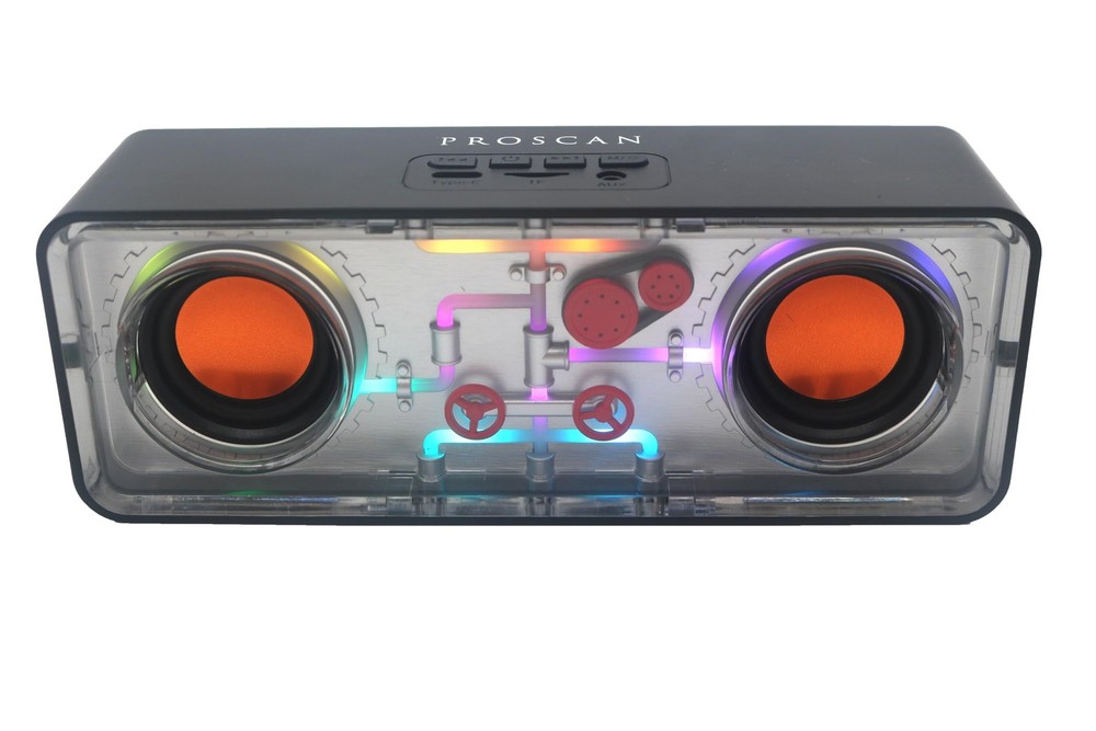Portable Bluetooth Speaker with Colorful Lights Wireless Stereo Sound AUX TF Card Playback