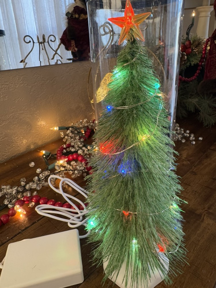 10-inch LEMAX Color-Chasing Lighted Christmas Tree for Holiday Villages with Snow  