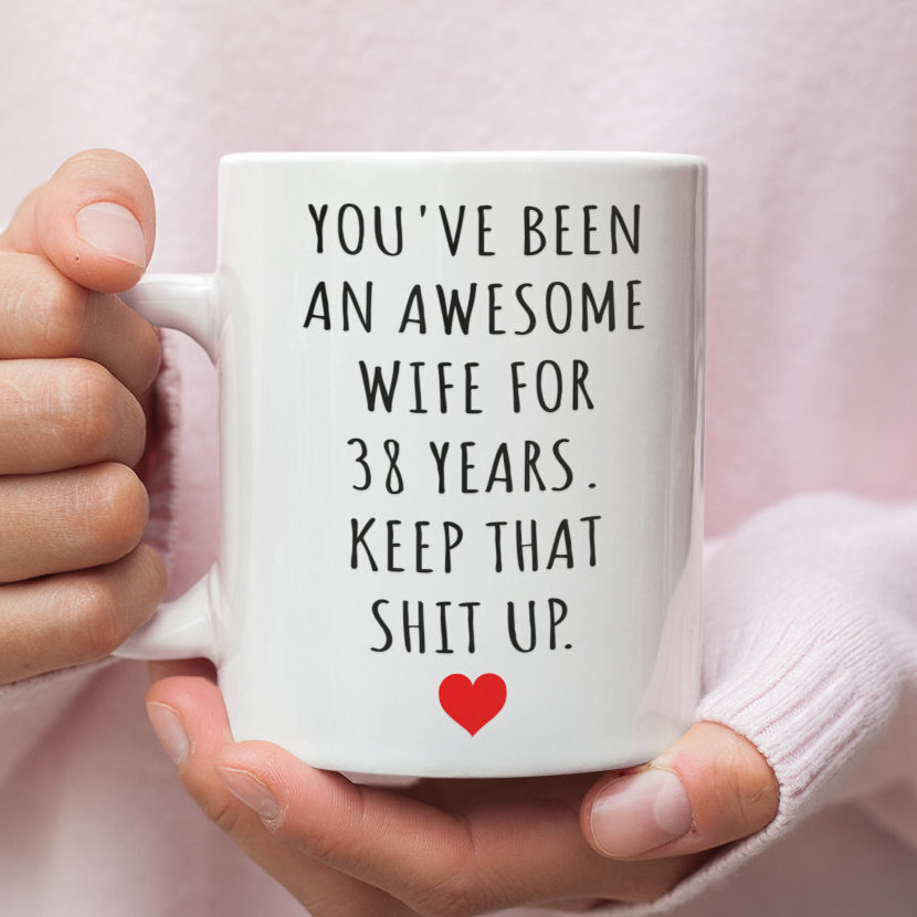 38th Anniversary Gift for Couples - Funny 38-Year Wedding Gift for Him or Her