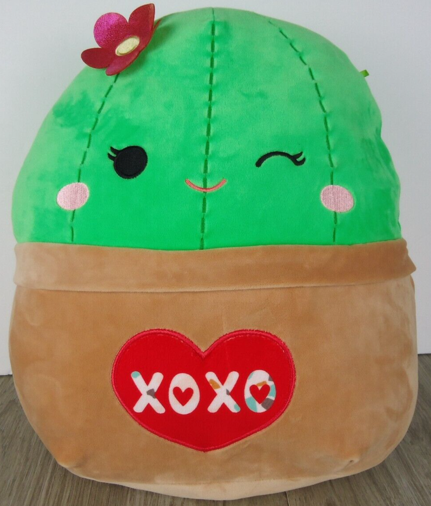 Shadi the Cactus Valentine's Day 14 Inch Squishmallows Plush Character Pink