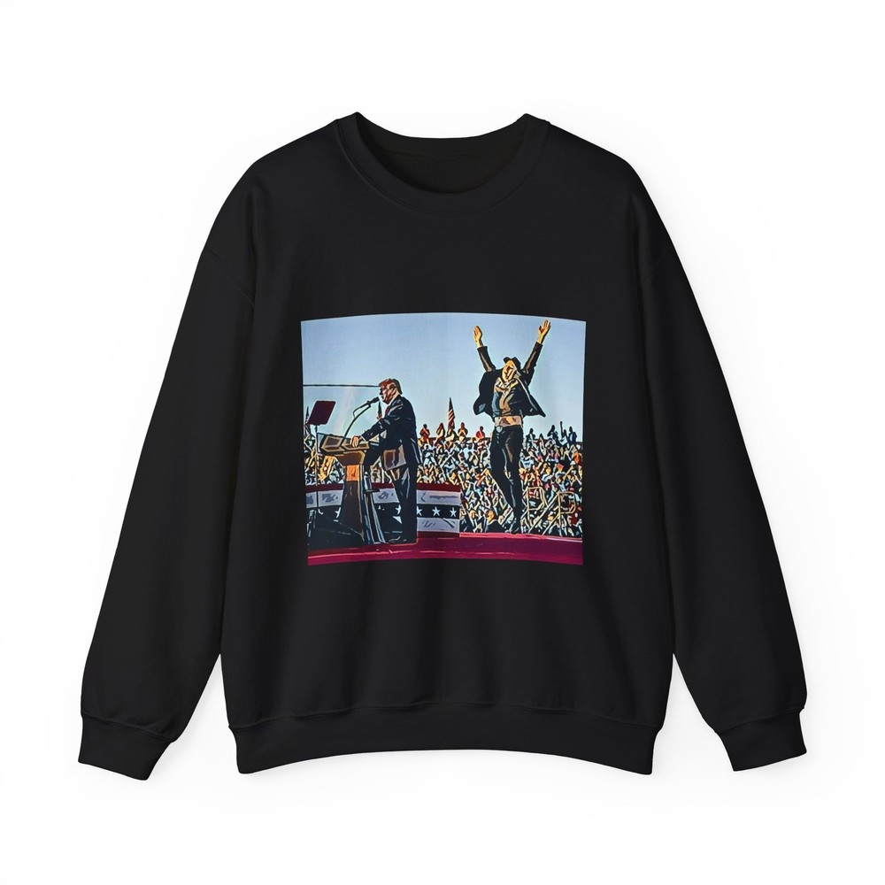 Donald Trump Elon Musk Graphic Print Art Unisex Heavy Blend™ Crewneck Sweatshirt