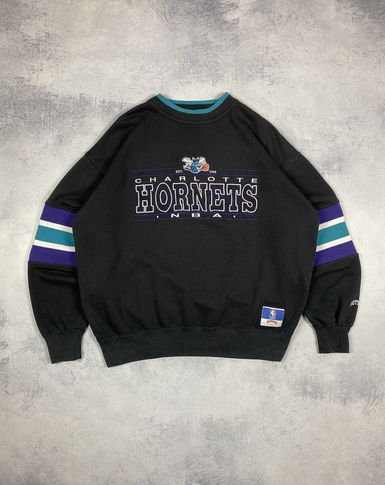 Charlotte Hornets Basketball NBA Vintage 90 Sweatshirt Black Men’s Size L