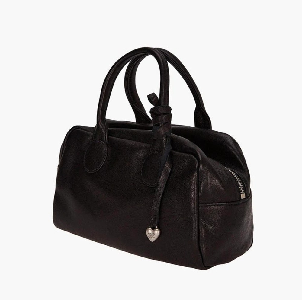 MARGE SHERWOOD Soft Bowling Bag Black Washed Nappa Leather Tote No Tariffs In US