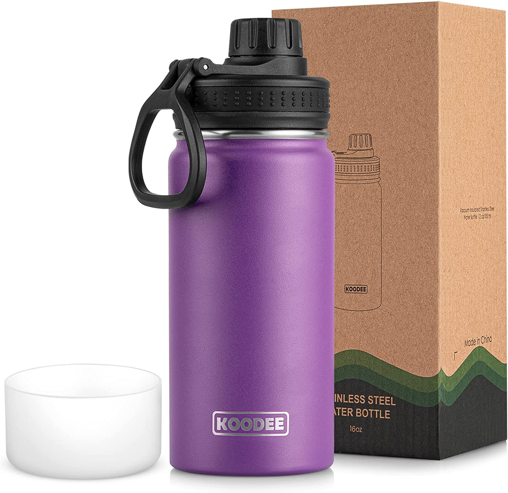 Kids Water Bottle-16 Oz Stainless Steel Double Wall Vacuum Insulated Water Bottl