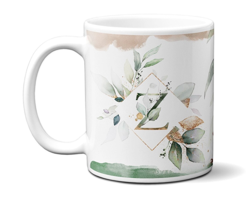 Customizable Monogram Name Mug Letter Alphabet Initial Personalized Coffee &