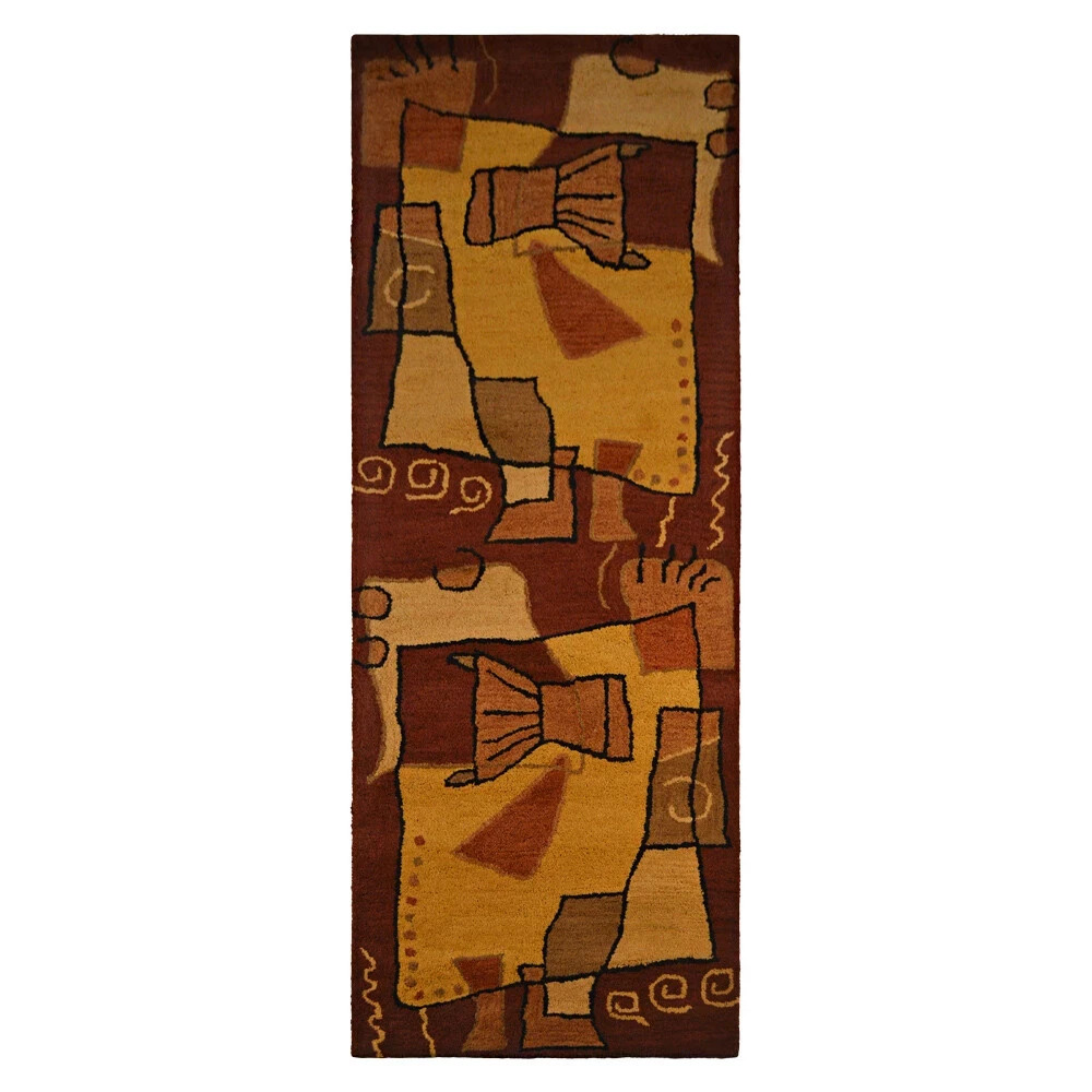 Hand Tufted Wool 2'6''x8' Runner Area Rug Abstract Multicolor BBH Homes BBK00694
