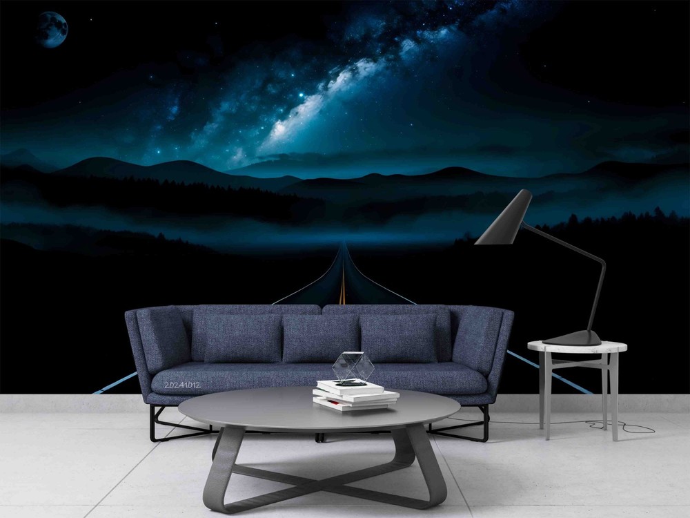 3D Starry Sky Highway Night Scene Wall Murals Wallpaper Murals Wall Sticker