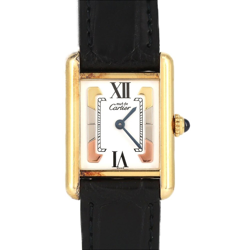 Authentic [Unserviced - Value Price] Cartier Must Tank SM Gold Plated W10063...