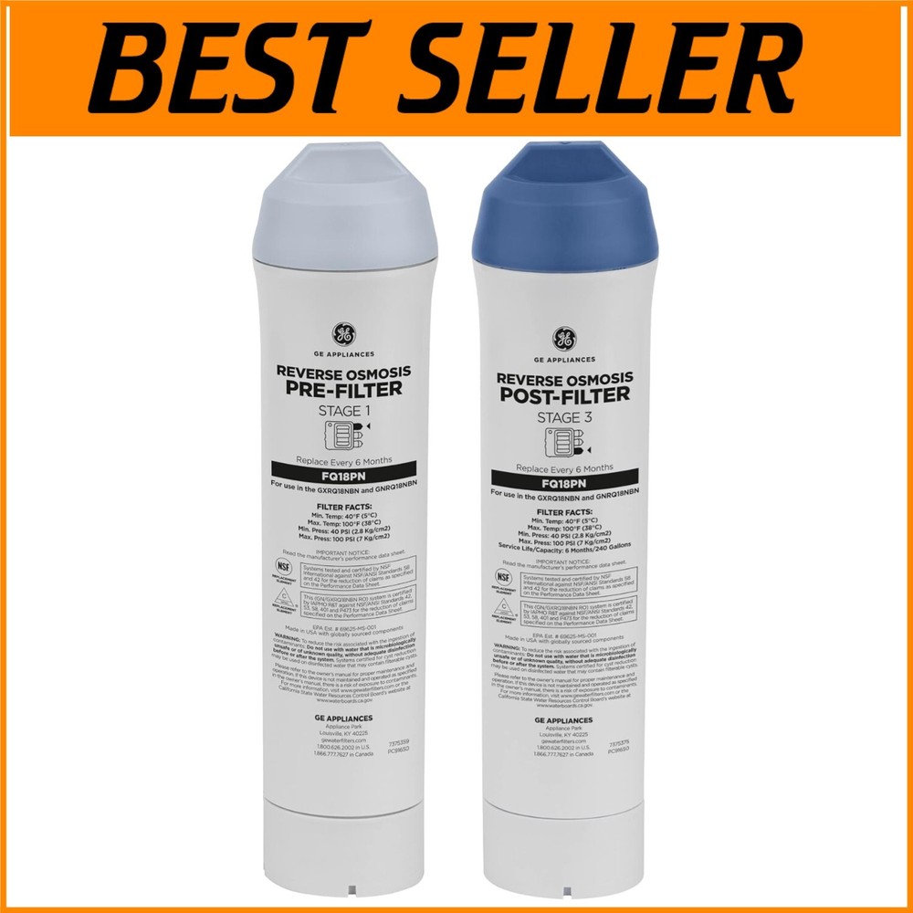 Double Pack of GE Pre & Post Filters for Superior Under Sink Filtration Systems