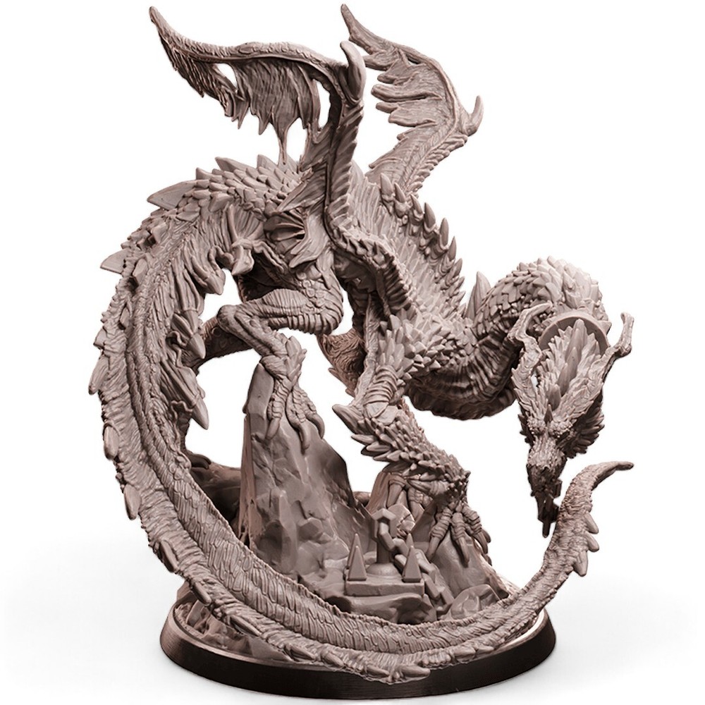 Temple Dragon Sculpture, Statue, Fantasy Figure, Dungeons and Dragons