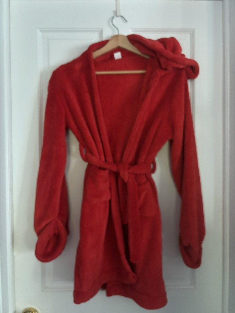 Gap Kids Soft Plush Fleece Red Robe Hooded Size 12 - perfect for Christmas!