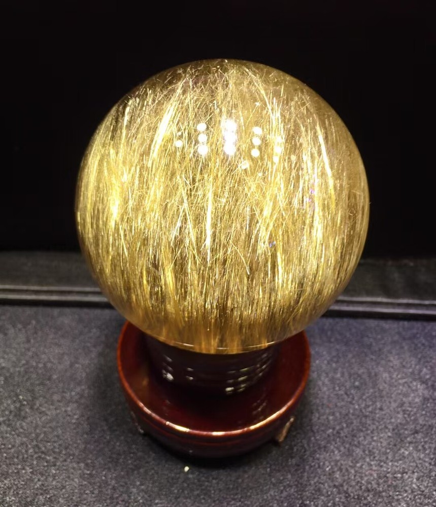 78mm Top Natural Rutilated Quartz Crystal Ball Healing Crystal Reiki Sphere