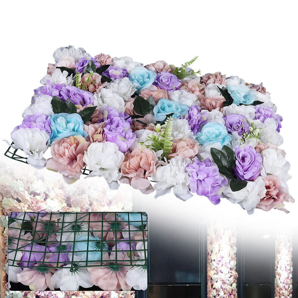 12 Pack Artificial Flower Wall Panel Silk Wedding Party Background Venue Decor