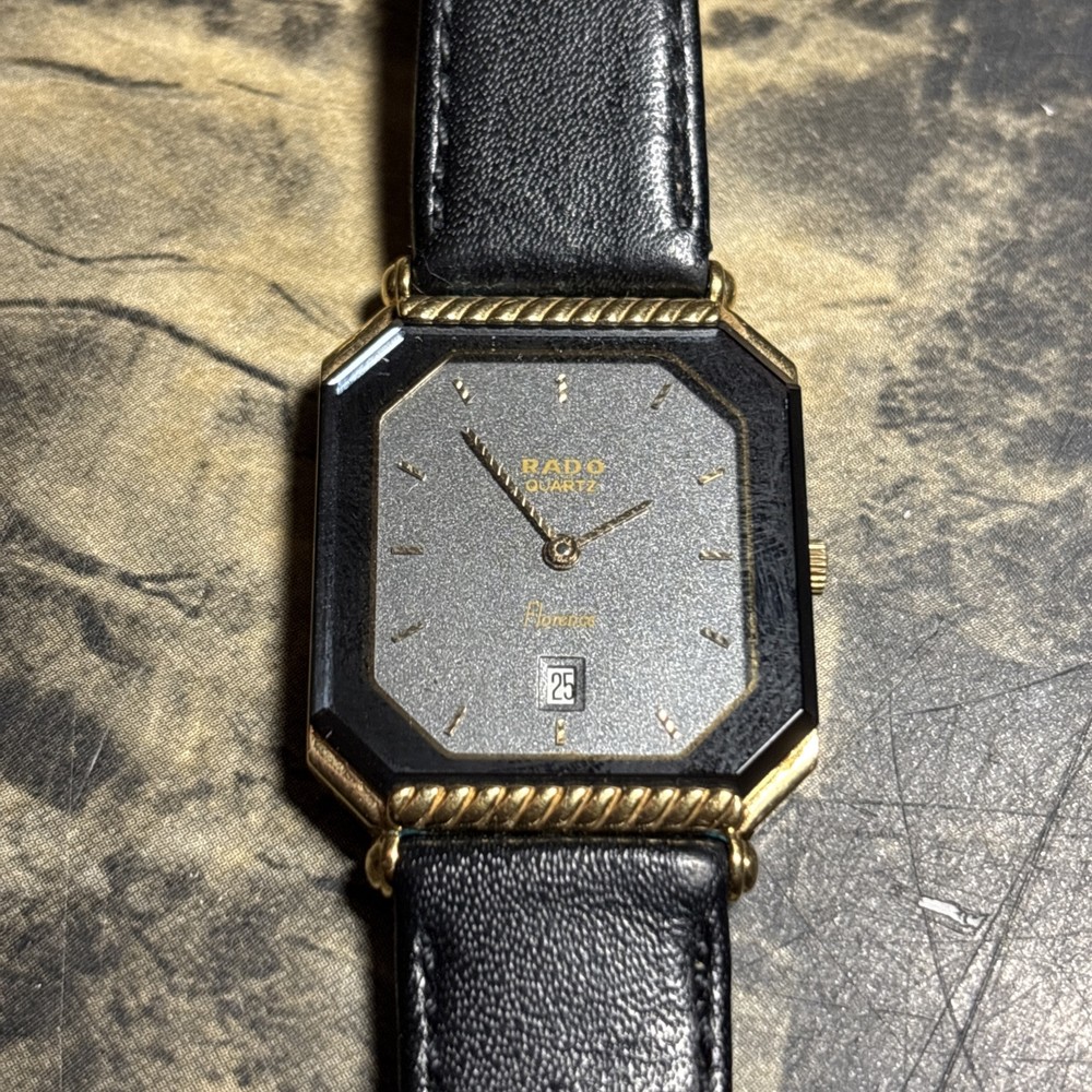 *NEAR MINT* RADO Florence 160.3429.2 Quartz Date Black Dial Woman's Watch 18k
