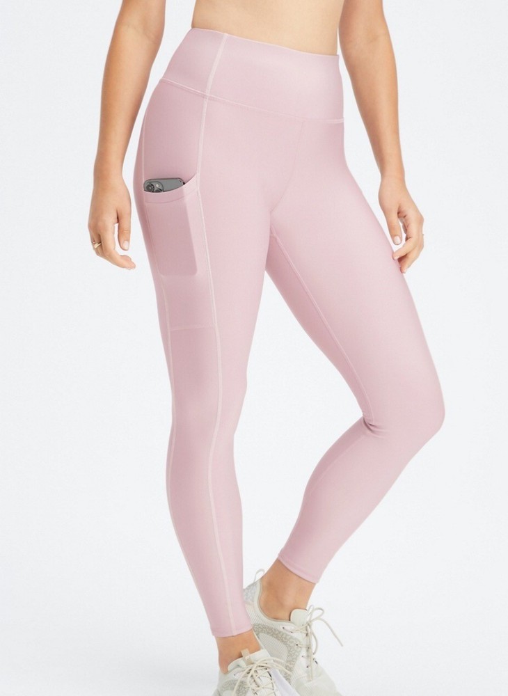 FABLETICS High Rise Fleece Leggings Cold Weather Sz 2XL Muted Mauve Pink Activewear