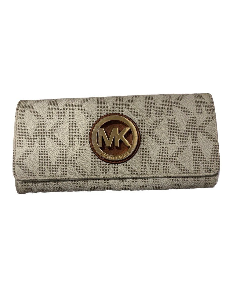Michael Kors Fulton Flap Continental Signature MK Wallet Organizer Carryall